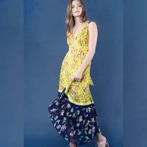 Tanya Taylor Everly Dress In Lemon Garden Print